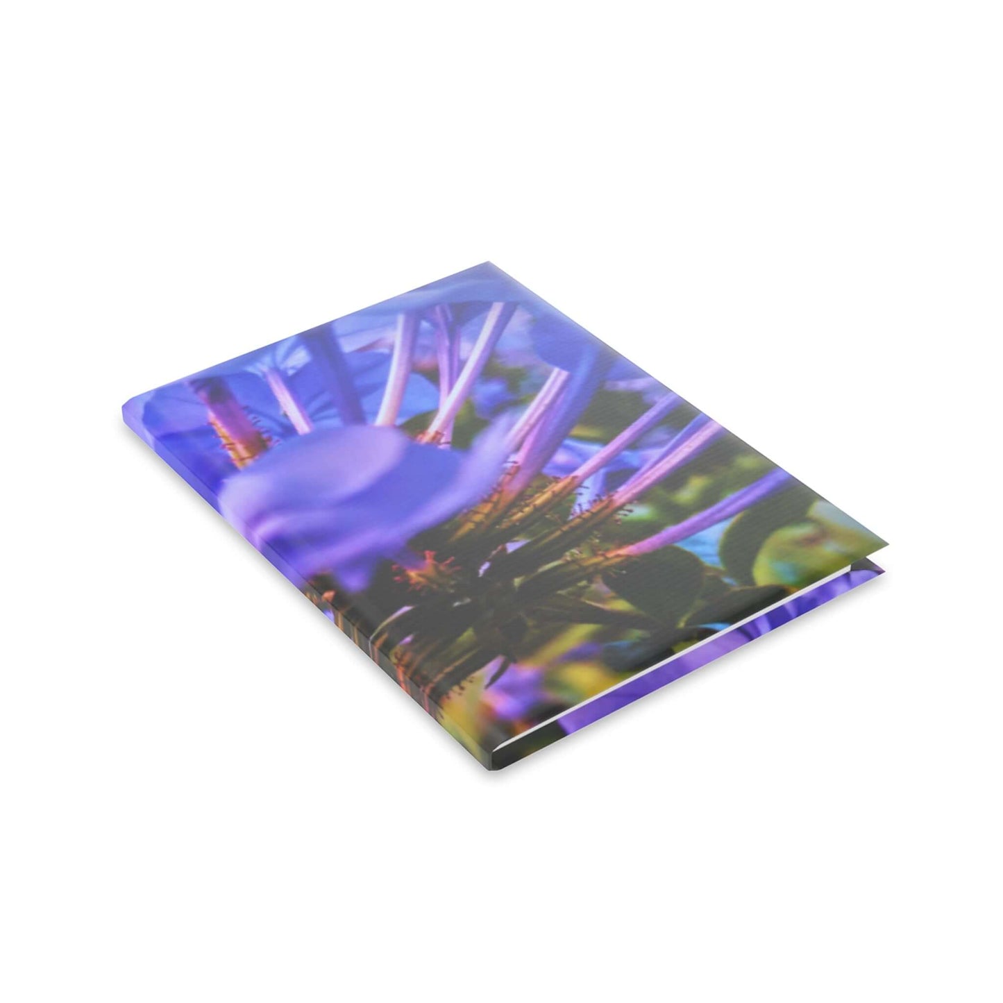 Blue Hydrangea Stem Puffy Hardcover Notebook