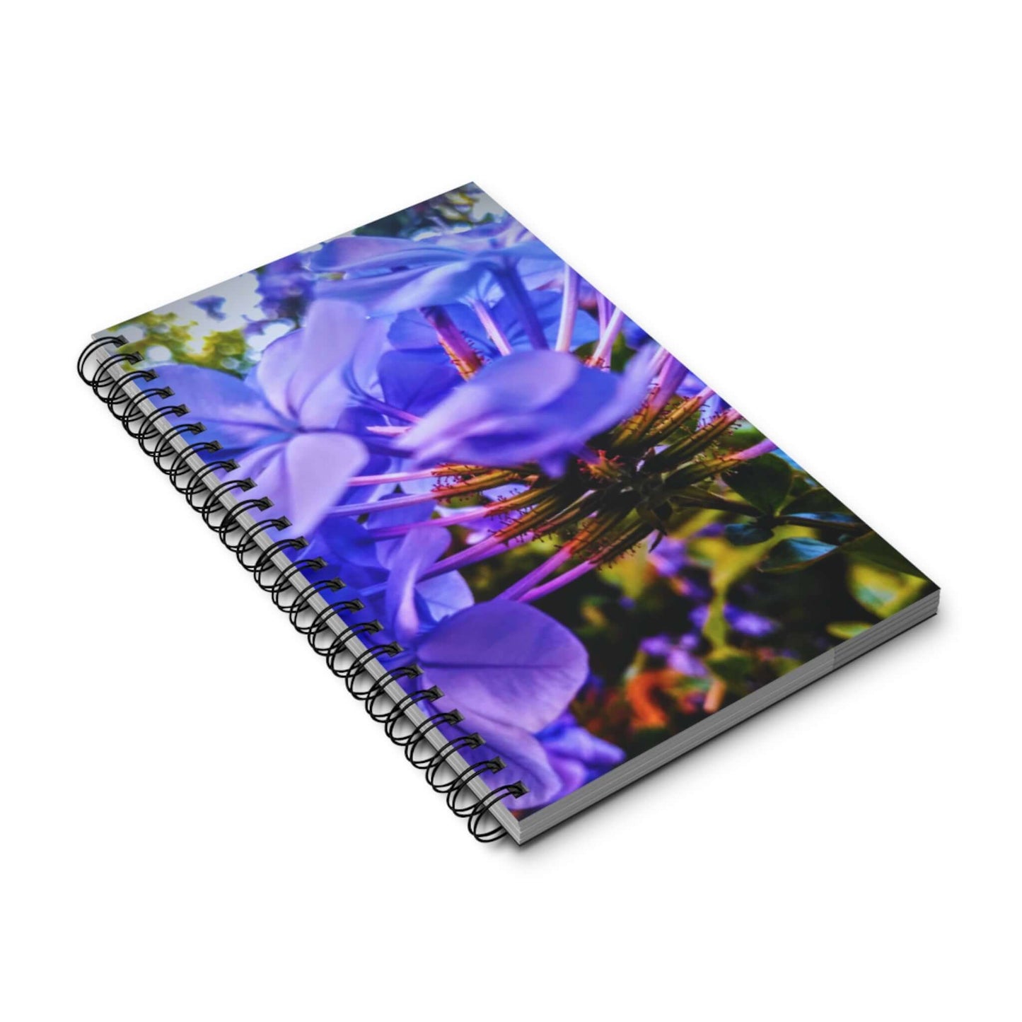Blue Hydrangea Stem Spiral Journal