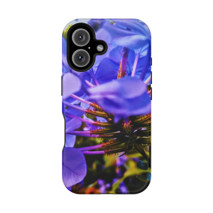 Blue Hydrangea Stem Magnetic Impact-Resistant iPhone 16 Case