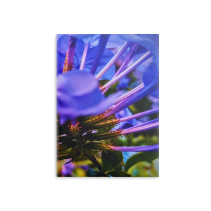 Blue Hydrangea Stem Puffy Hardcover Notebook