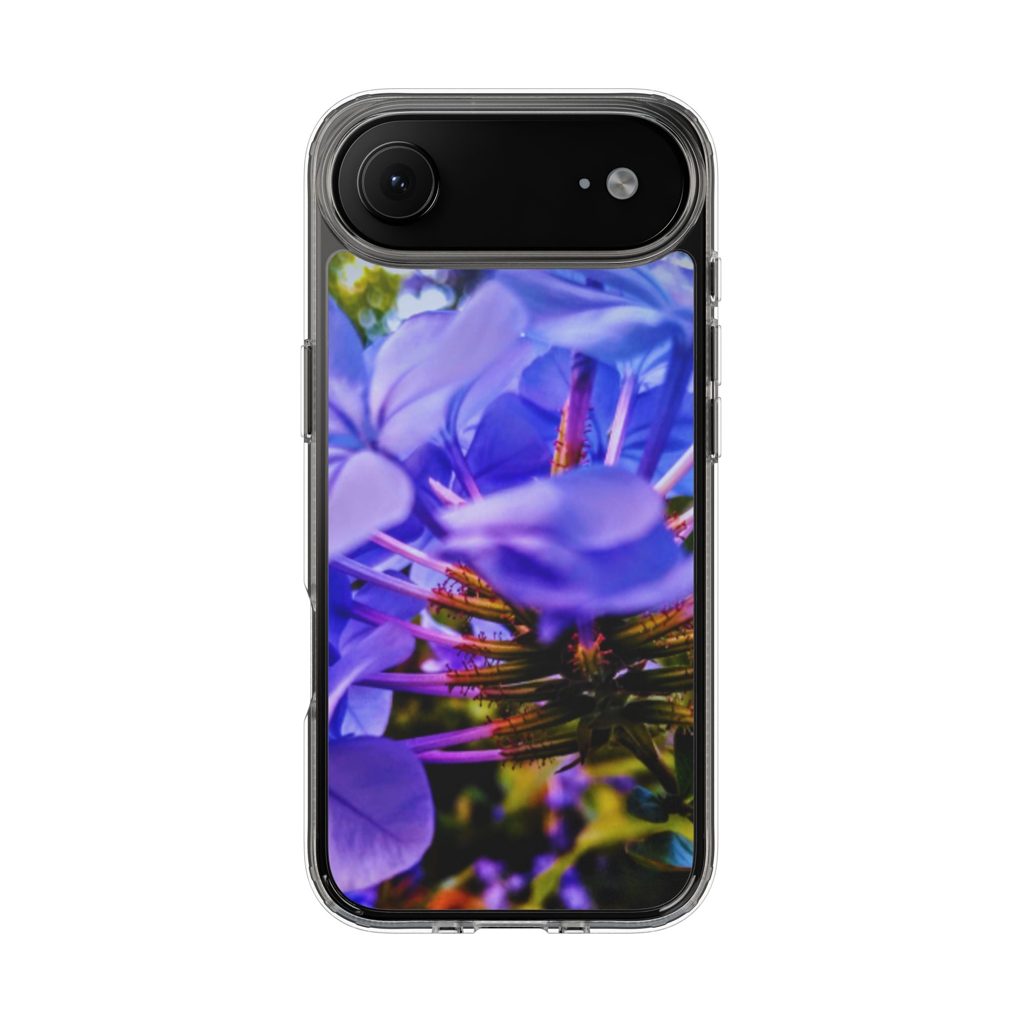 Blue Hydrangea Stem Clear Phone Case
