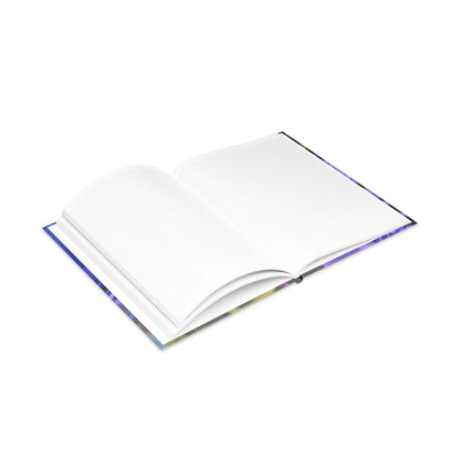 Blue Hydrangea Stem Puffy Hardcover Notebook