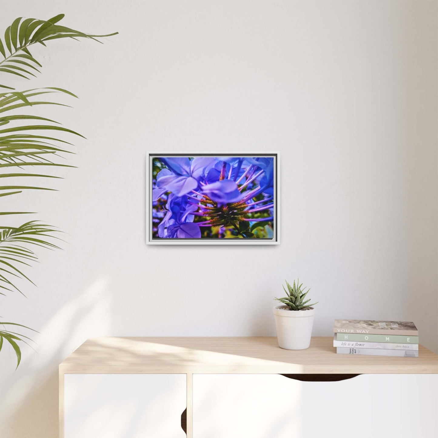 Blue Hydrangea Stem Canvas Wall Art
