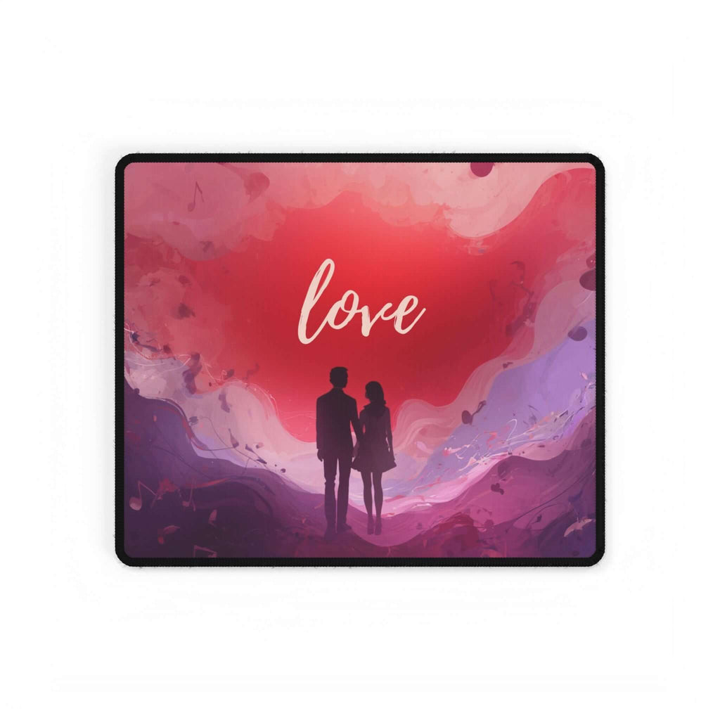 Couple Silhouette Love Desk Mat – Romantic large mousepad with matching couple silhouette, perfect for gaming or office use