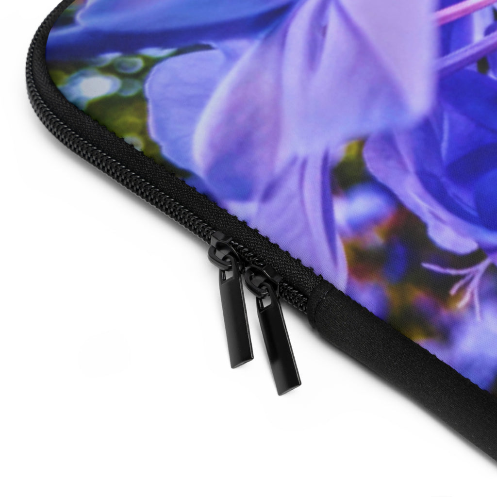 Blue Hydrangea Stem Laptop Sleeve — Vibrant Close-Up Floral Protective Case