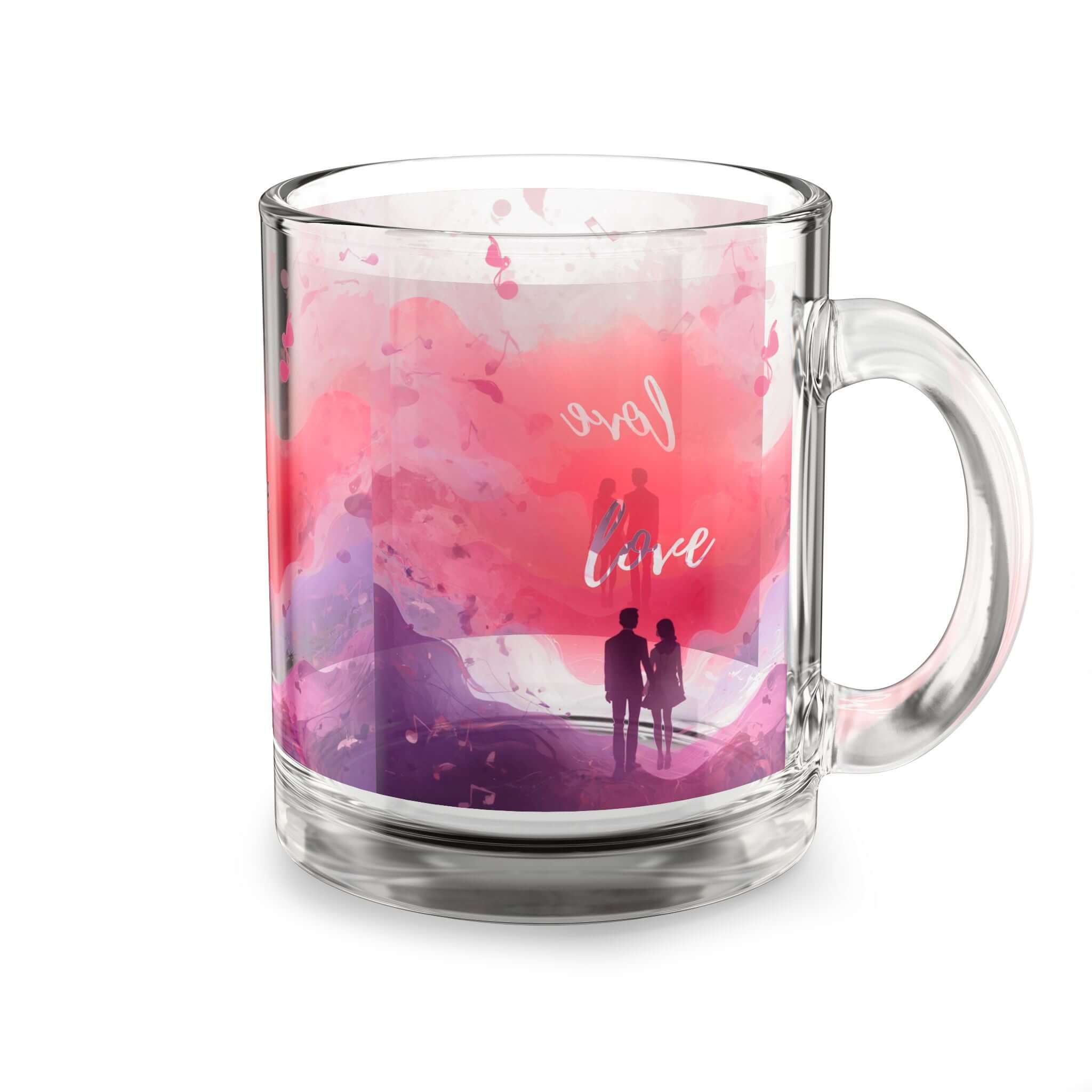 Couple Silhouette Love Glass Mug 10oz 