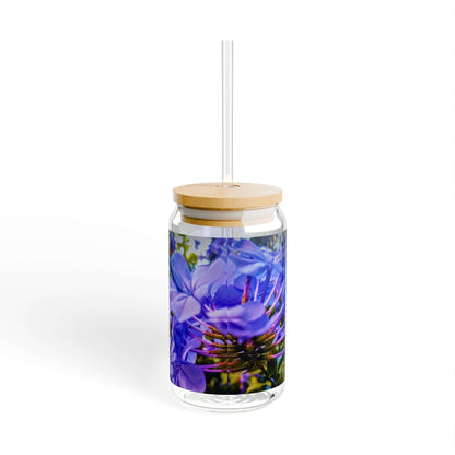Blue Hydrangea Stem Sipper Glass 16oz 