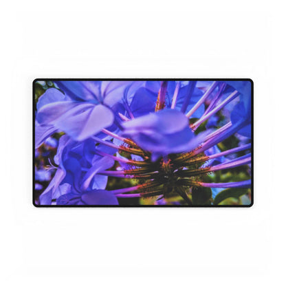 Blue hydrangea stem desk mat mouse pad – floral extended office pad