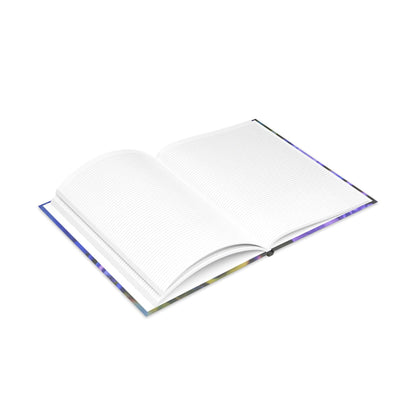 Blue Hydrangea Stem Puffy Hardcover Notebook