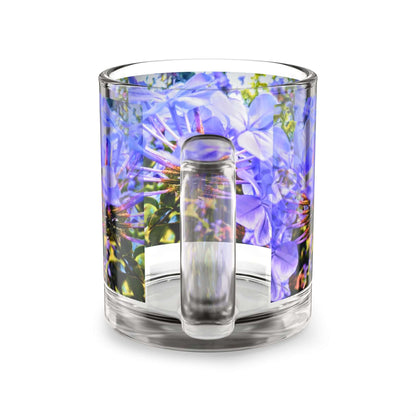 Blue Hydrangea Stem Glass Mug - 10oz Floral Coffee Cup